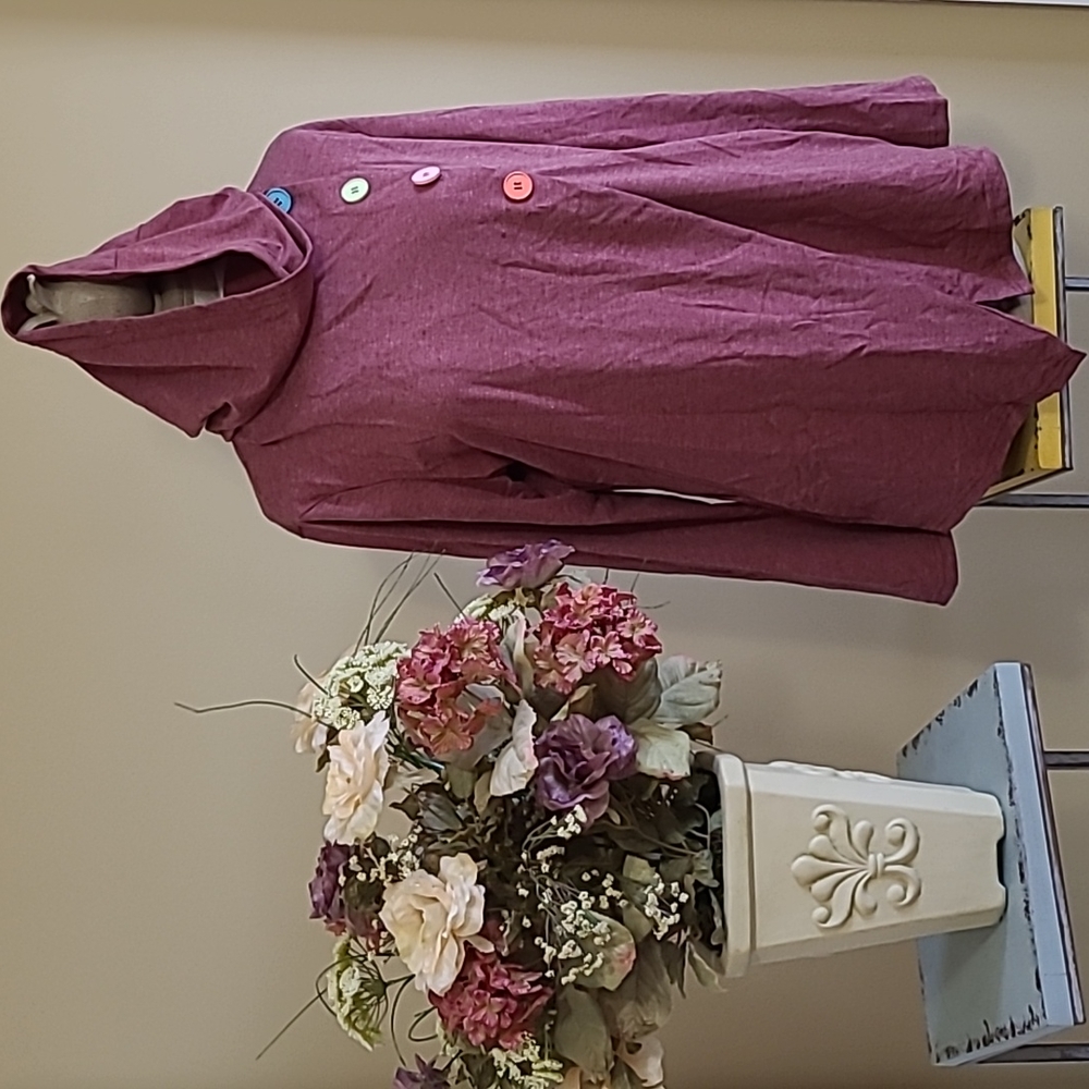 NEW Women's Jersey Top Hooded Jacket Asymmetrical Hem Split Front XXL Emery Rose